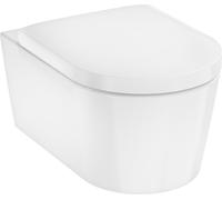 Hansgrohe EluPura S taza de inodoro con asiento de cierre suave suspendido sin reborde con descarga de remolino blanco brillante 61186450