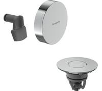 hansgrohe Exafill - Embellecedor cromo para bañeras estándares y especiales con vaciador Push-Open, apto para bañeras con desagüe de 52 mm de diámetro, cromo, 58131000