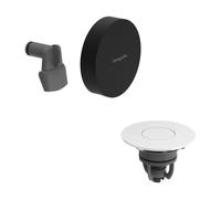 hansgrohe Exafill - Embellecedor para bañeras estándares y especiales con vaciador Push-Open, apto para bañeras con desagüe de 52 mm de diámetro, negro mate/blanco alto brillo, 58119670