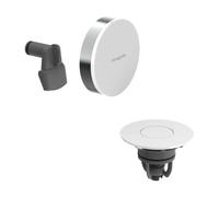 hansgrohe Exafill - Embellecedor para bañeras estándares y especiales con vaciador Push-Open, apto para bañeras con desagüe de 52 mm de diámetro, cromo/blanco alto brillo, 58119000