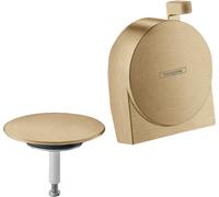 hansgrohe Exafill S juego completo de caño de baño, desagüe y rebosadero, 58117140, Color: bronce cepillado