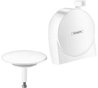 hansgrohe Exafill S juego completo de caño de baño, desagüe y rebosadero, 58117700, Color: blanco mate