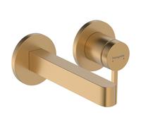 hansgrohe Finoris grifería de lavabo modelo empotrado para montaje en pared con caños 16,5 cm, alcance 168mm, 76051140, Color: Bronce cepillado