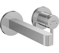 hansgrohe Finoris grifería de lavabo modelo empotrado para montaje en pared con caños 16,5 cm, alcance 168mm, 76051000, Color: cromado