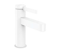 hansgrohe Finoris Grifo monomando de lavabo 100 con vaciador Push-Open, blanco mate, 76010700