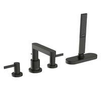 Hansgrohe Finoris - Grifo para el borde de la bañera, instalación de 4 orificios, sBox, cromo negro cepillado 76444340