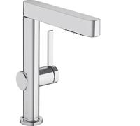 Hansgrohe Grifo para lavabo de pie Finoris – Ducha extraíble, Push-Open, EcoSmart, cromo 76063000