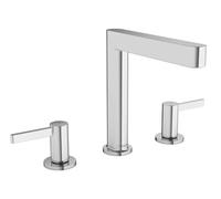hansgrohe Finoris Mezclador de lavabo de 3 agujeros 160 con vaciador Push-Open, cromo, 76034000