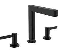 hansgrohe Finoris Mezclador de lavabo de 3 agujeros 160 con vaciador Push-Open, negro mate, 76034670