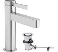 hansgrohe Finoris mezclador monomando de lavabo 110 con juego de desagüe, alcance 139 mm, 76020000, Color: cromado