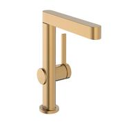 hansgrohe Finoris Mezclador monomando de lavabo 230 con rociador extraíble, 2 tipos de rociador y desagüe automático push-open, 178 mm de alcance, 76063140, Color: Bronce cepillado