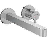 hansgrohe Finoris mezclador monomando de lavabo empotrado para montaje en pared con caño de 22,5 cm, proyección de 228 mm, 76050000, Color: cromado