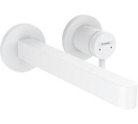 hansgrohe Finoris mezclador monomando de lavabo empotrado para montaje en pared con caño de 22,5 cm, proyección de 228 mm, 76050700, Color: blanco mate