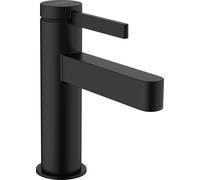 hansgrohe Finoris válvula de pilar 100 para agua estancada sin desagüe automático, alcance 126mm, 76013670, Color: negro mate