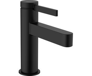 hansgrohe Finoris válvula de pilar 100 para agua estancada sin desagüe automático, alcance 126mm, 76013670, Color: negro mate
