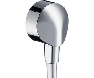 Hansgrohe Fixfit, codo de conexión para pared, con válvula antirretorno, DN 15 (1/2"), número de artículo 27458, acabado cromado