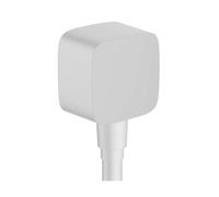 Hansgrohe Fixfit - Codo de ducha con válvula de retención, blanco mate 26457700