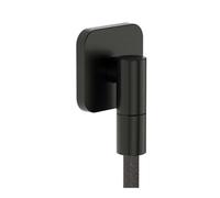 Conexión mural hansgrohe FixFit Fine Q con desconector, 28884340, Color: Cromo negro cepillado