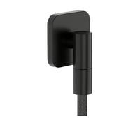 hansgrohe FixFit Fine Q - toma de agua ducha, conector de manguera ducha con válvula antirretorno, cromo negro cepillado, 28884340