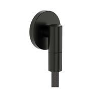 Conexión mural hansgrohe FixFit Fine S con desconector, 28882340, Color: Cromo negro cepillado