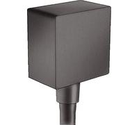 Hansgrohe FixFit Toma de agua Square con válvula anti-retorno, cromo negro cepillado, 26455340