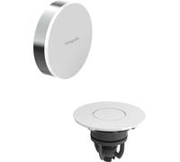 hansgrohe Flexaplus - embellecedor para bañeras estándares y especiales con vaciador Push-Open, apto para bañeras con desagüe de 52 mm de diámetro, cromo/blanco alto brillo, 58187000