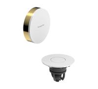 hansgrohe Flexaplus - embellecedor para bañeras estándares y especiales con vaciador Push-Open, apto para bañeras con desagüe de 52 mm de diámetro, color oro pulido/blanco alto brillo, 58187990