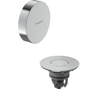 hansgrohe Flexaplus - embellecedor para bañeras estándares y especiales con vaciador Push-Open, apto para bañeras con desagüe de 52 mm de diámetro, cromo, 58188000