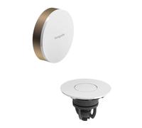 Hansgrohe Flexaplus - Juego superior para conjunto de desagüe y rebosadero de bañera con llenado, Push-Open, bronce cepillado/blanco de alto brillo 58187140