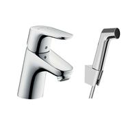 Hansgrohe Focus E2 - Conjunto de grifo monomando 70 con ducha de bidé y manguera de ducha, cromo 31926000