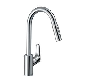 Hansgrohe Focus M41 - Grifo de fregadero Focus con ducha extraíble, EcoSmart, cromo 31833000