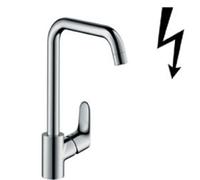 Hansgrohe Focus M41 - Grifo monomando de fregadero, para calentadores de agua sin presión, cromo 31822000