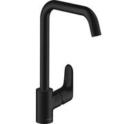 hansgrohe Focus M41 monomando de cocina 260, 1jet, 31820670, Color: negro mate