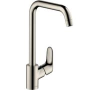 hansgrohe Focus M41 monomando de cocina 260, 1jet, 31820800, Color: Acabado en acero inoxidable