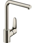 hansgrohe Focus M41 monomando de cocina 280, Eco, 1 rociador, 31827800, Color: Acabado en acero inoxidable