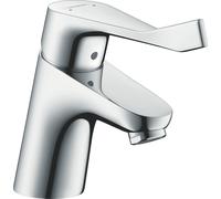 hansgrohe Focus mezclador de lavabo, mango extra largo, ComfortZone70, proyección de 101 mm, juego de desagüe, cromo, 31910000