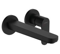 Hansgrohe, grifo de lavabo de dos orificios, modelo Rebris S F, para instalación empotrada, juego completo, altura de 195 mm, caño de salida en acero inoxidable, referencia 72528670