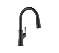 Hansgrohe Joleena 04793670 - Grifo de cocina de 1 mango de 16 pulgadas de alto, negro mate, 6.2 pulgadas