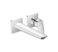 hansgrohe Logis Fine Modern 71256001 - Grifo de baño montado en la pared con 1 mango y 2 agujeros de 4 pulgadas de alto, cromado