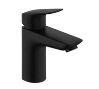 hansgrohe Logis mezclador de lavabo, ComfortZone100, juego de desagüe, proyección 108mm, 71107670, Color: negro mate