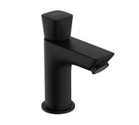 hansgrohe Logis - grifo lavabo de agua fría sin desagüe, grifo monomando lavabo 79 mm, mezclador monomando lavabo ahorro de agua (EcoSmart), negro mate, 71120670