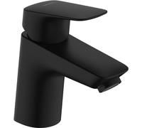 hansgrohe Logis mezclador de lavabo, ComfortZone70, juego de desagüe, 107 mm de proyección, 71077670, Color: negro mate