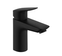 Hansgrohe Grifo monomando Logis 71103670, CoolStart, EcoSmart, sin desagüe, negro mate