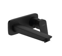 Hansgrohe Logis - Grifo de lavabo empotrado, con desagüe, EcoSmart, negro mate 71220670