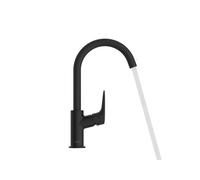 hansgrohe Logis mezclador de lavabo, caño giratorio, ComfortZone210, juego de desagüe, proyección 154mm, 71130670, Color: negro mate