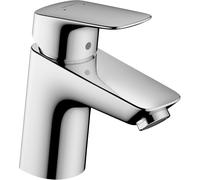 hansgrohe Logis - grifo lavabo con vaciador automático, grifo monomando lavabo 67 mm, mezclador monomando lavabo ahorro de agua (EcoSmart), cromo, 71070000