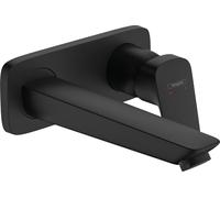 Hansgrohe Logis - Grifo de lavabo empotrado, con desagüe, EcoSmart, negro mate 71220670