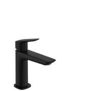hansgrohe Logis mezclador de lavabo Fine, ComfortZone110, juego de desagüe, proyección 121mm, 71252670, Color: negro mate