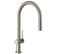 Hansgrohe M54 - Grifo de fregadero Talis con ducha extraíble, sBox, aspecto acero inoxidable 72801800