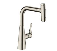 Hansgrohe M71 - Grifo de fregadero M7117-H240 con ducha extraíble, sBOX, aspecto de acero inoxidable 73817800